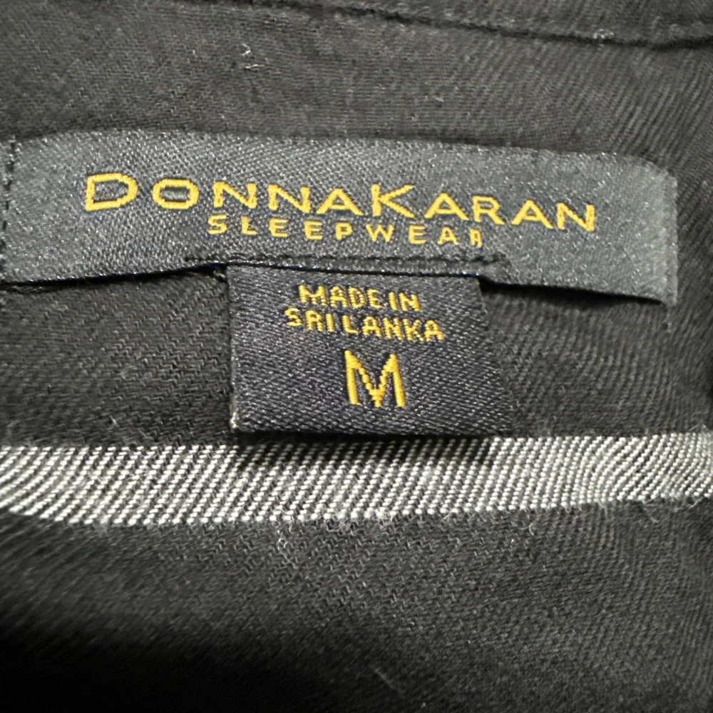Donna Karan SleepWear Women's Black Plaid Woven Maxi Sleep‎ Shirt Medium NWT New